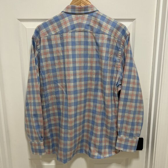 $165 Proper Cloth California Plaid Shirt XL Blue Rose Faded Cotton Long Sleeve - Picture 5 of 8
